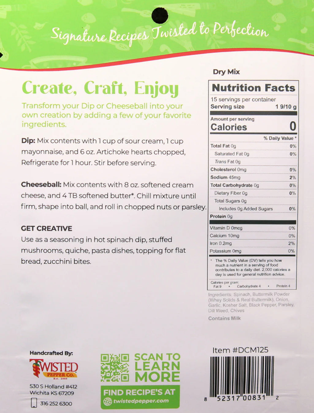 SPINACH ARTICHOKE DIP OR CHEESEBALL MIX