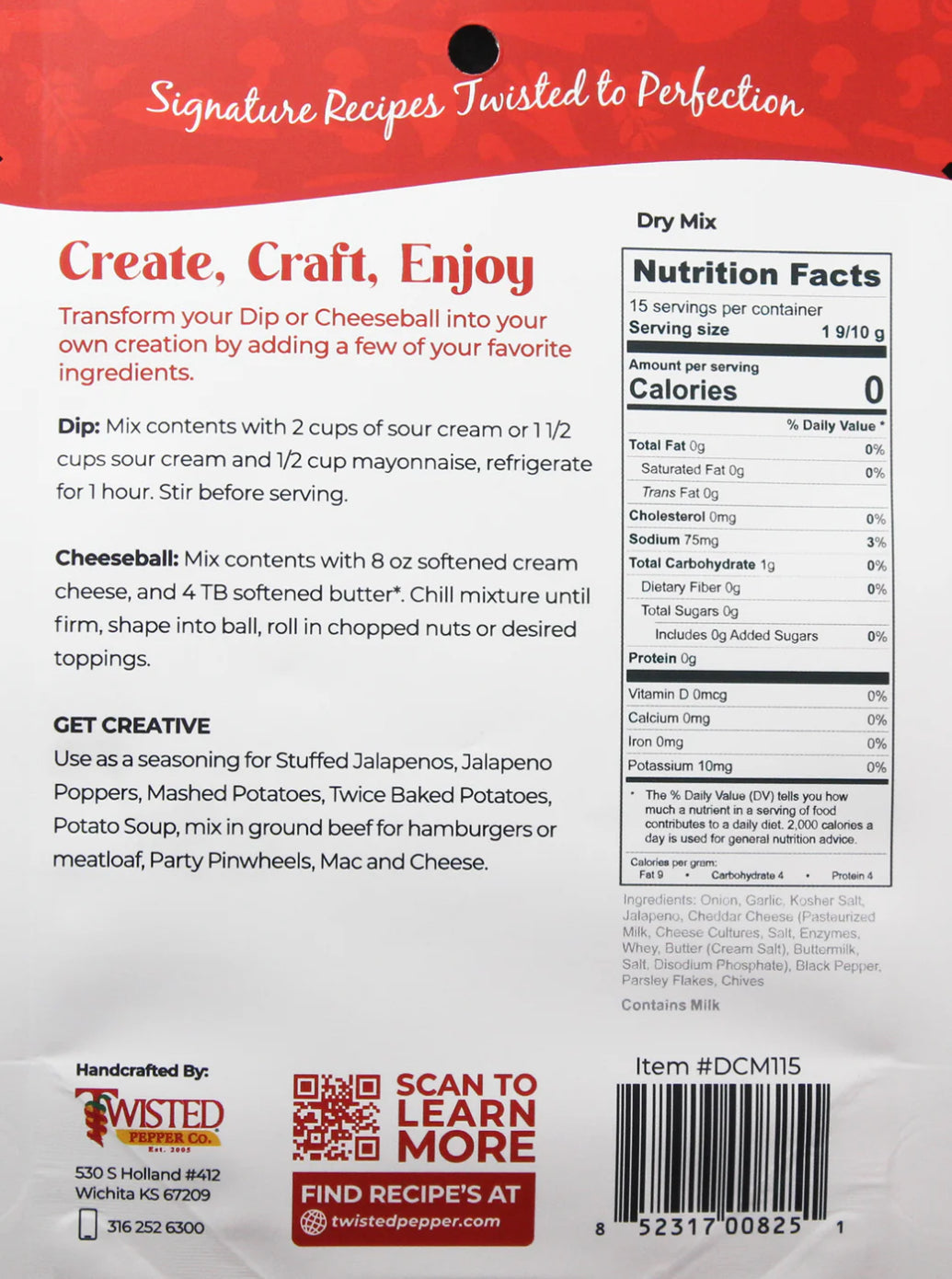 JALAPENO CHEDDAR DIP OR CHEESEBALL MIX