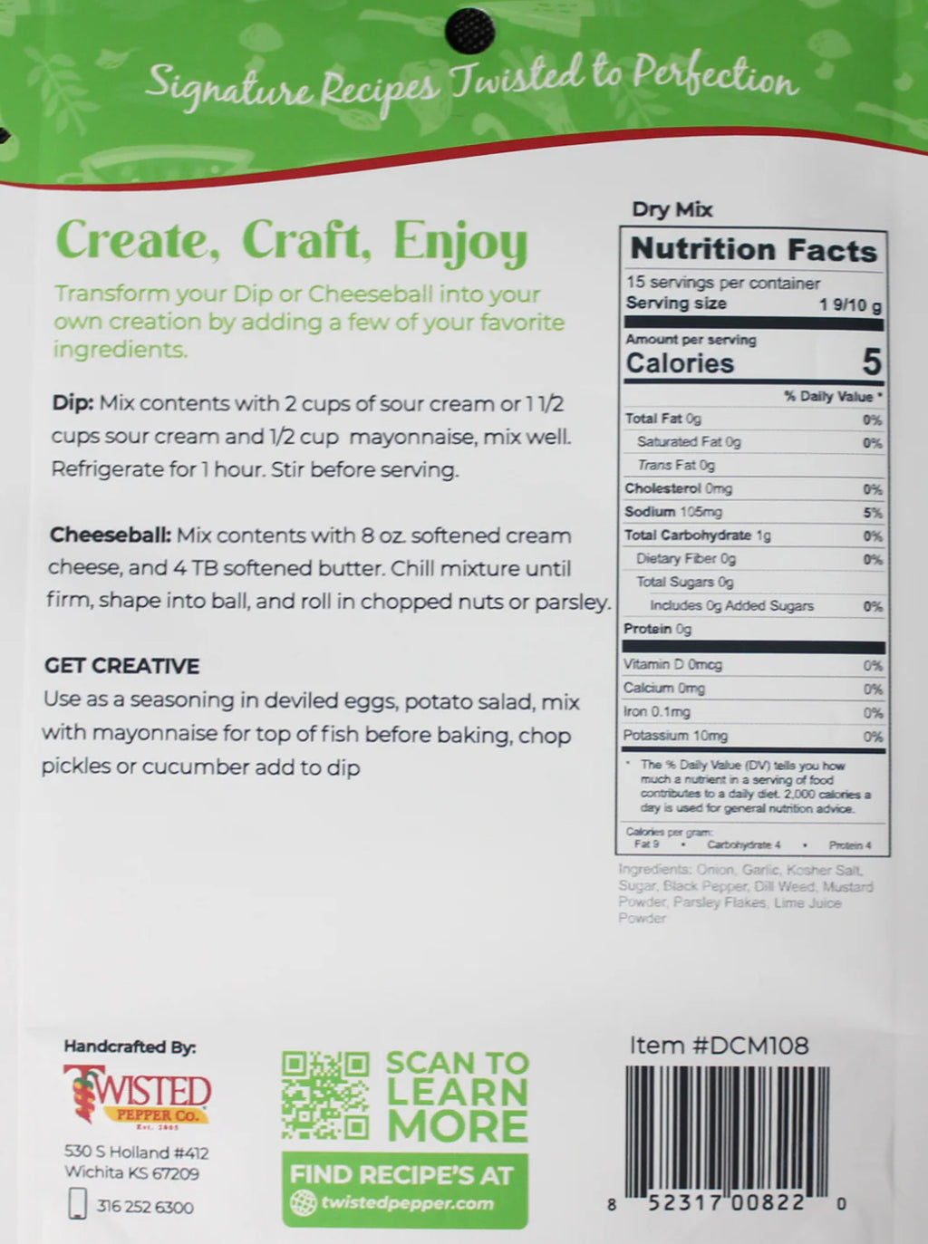 CRAZY ABOUT DILL DIP OR CHEESEBALL MIX