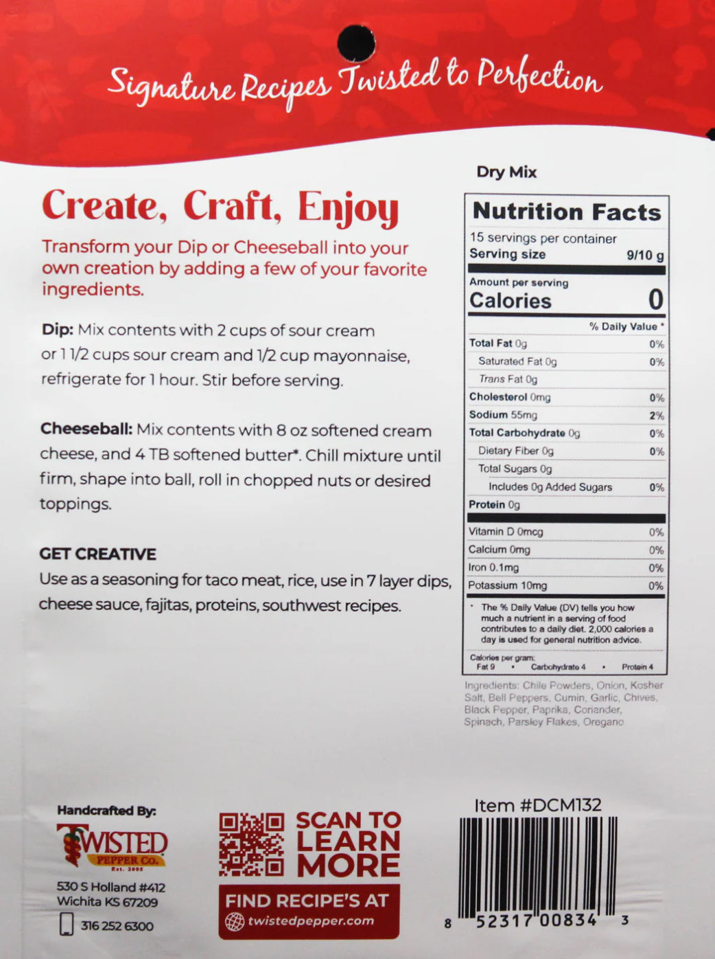 TEX-MEX VEGGIE DIP OR CHEESEBALL MIX