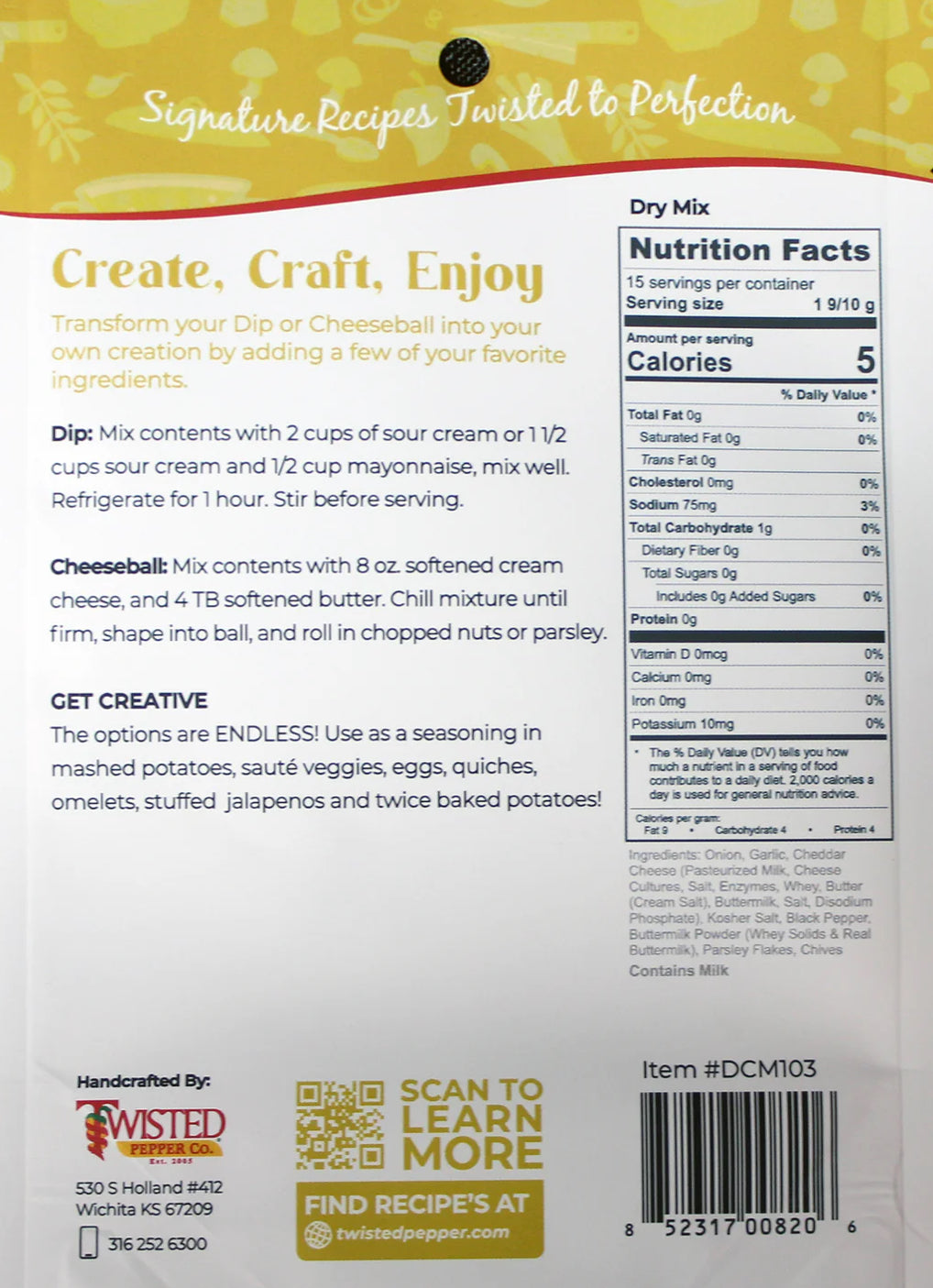 CHEDDAR ONION DIP MIX/CHEESEBALL MIX