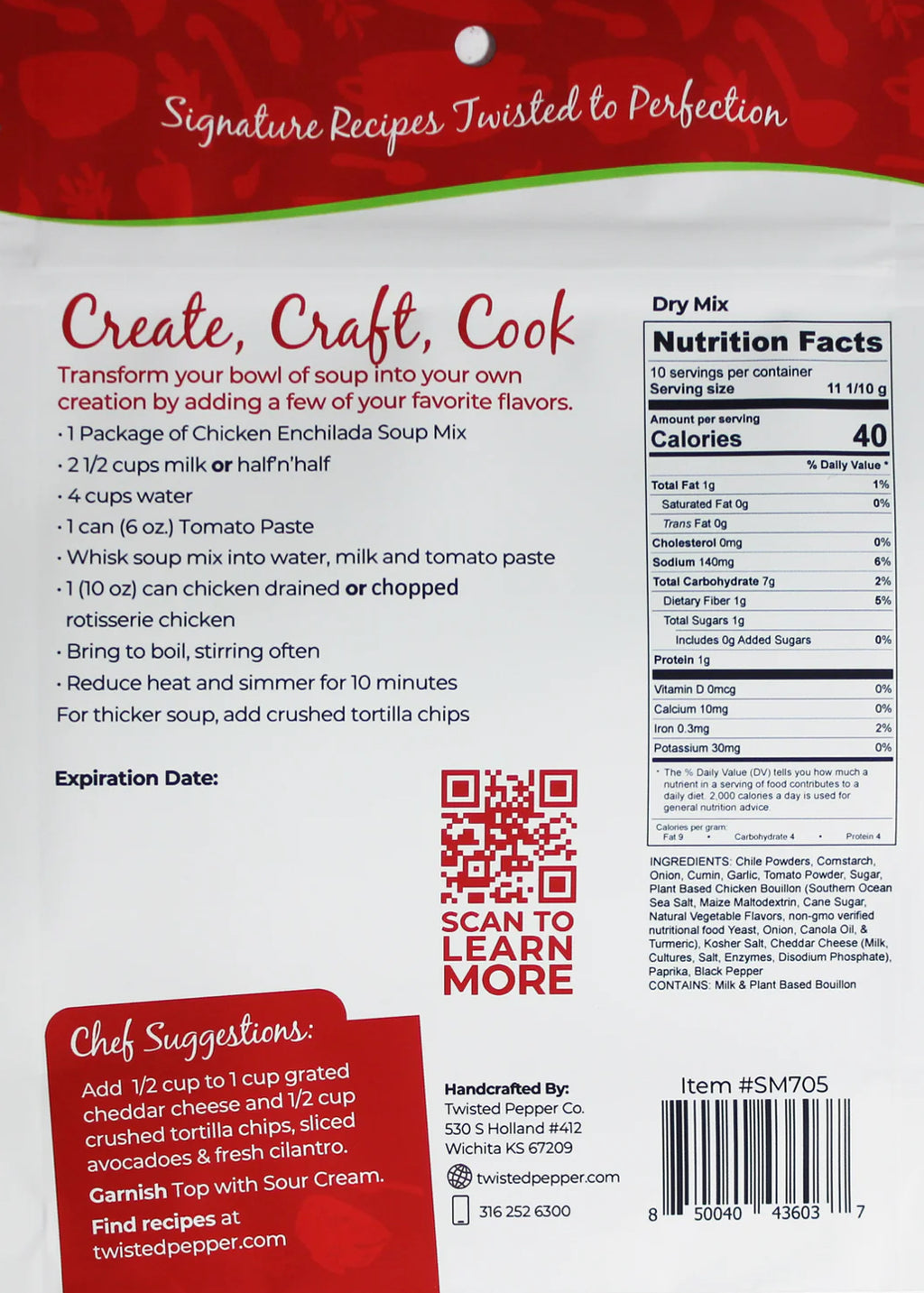 CHICKEN ENCHILADA DRY SOUP MIX