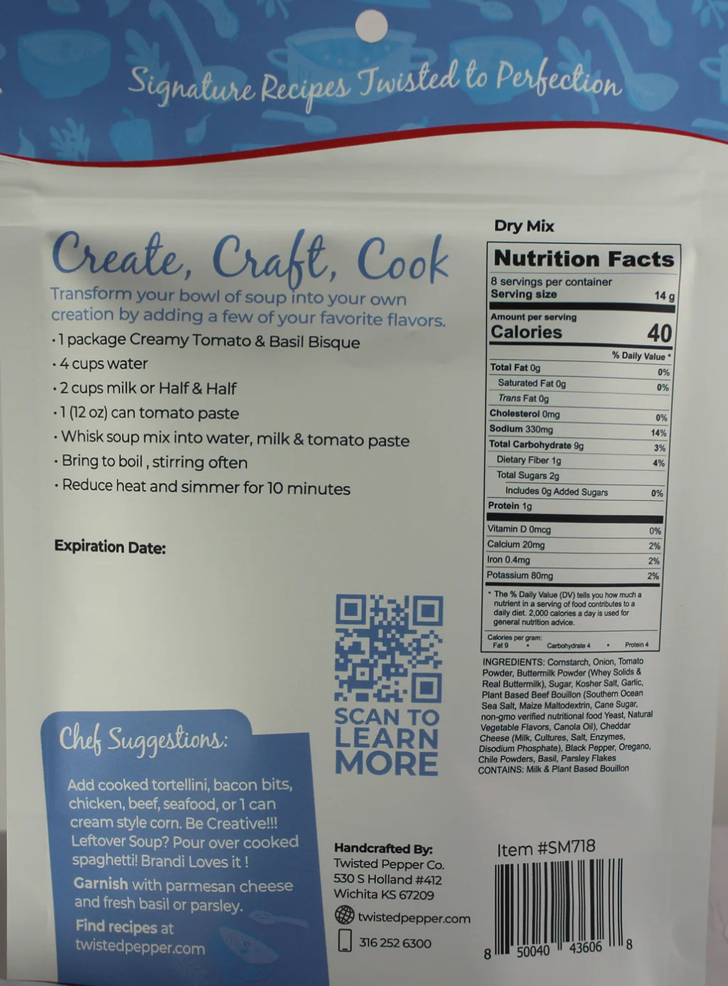 CREAMY TOMATO & BASIL BISQUE