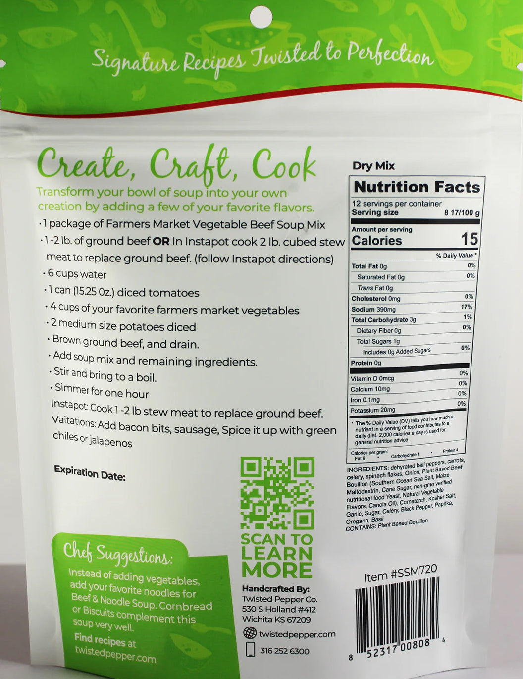 FARMERS MARKET VEGETABLE BEEF STEW DRY SOUP MIX