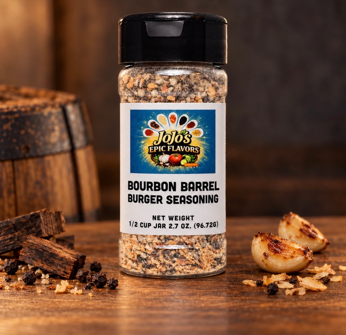 BOURBON BARREL BURGER SEASONING 1/2 Cup